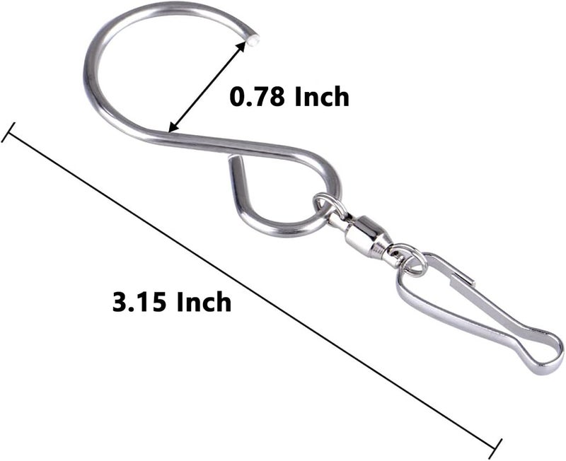 Tsocent Swivel Hooks, 6 Pack 360° Hanging Swivel Hooks with 12.9in Extended Chain for Outdoor Wind Spinners, Wind Chimes, Windsock and Crystal Twisters Parts Supplies (6 Pack) - Image 3